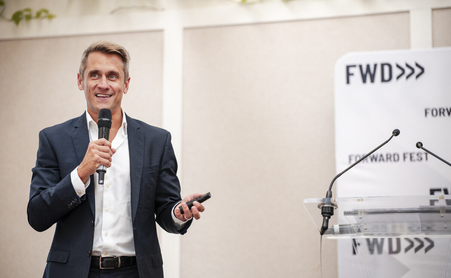 Adam Franklin delivering an AI keynote to accountants