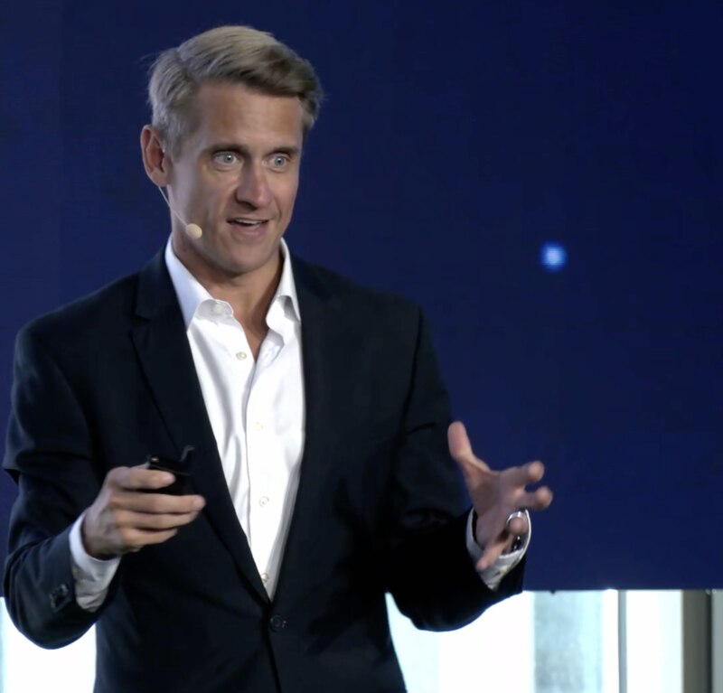 Adam Franklin delivering an AI keynote to a legal audience