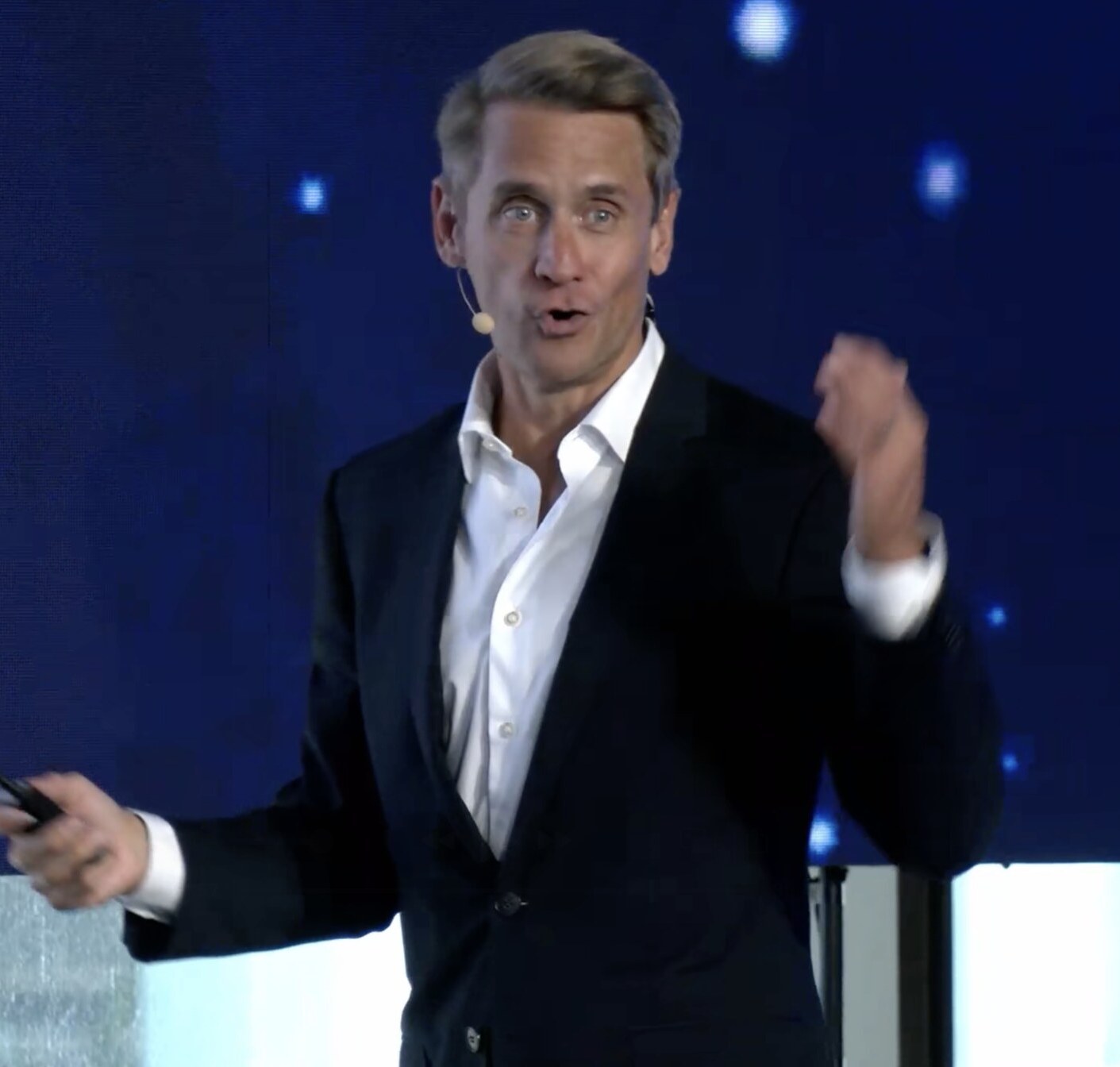 Adam Franklin delivering an AI keynote to real estate and property professionals