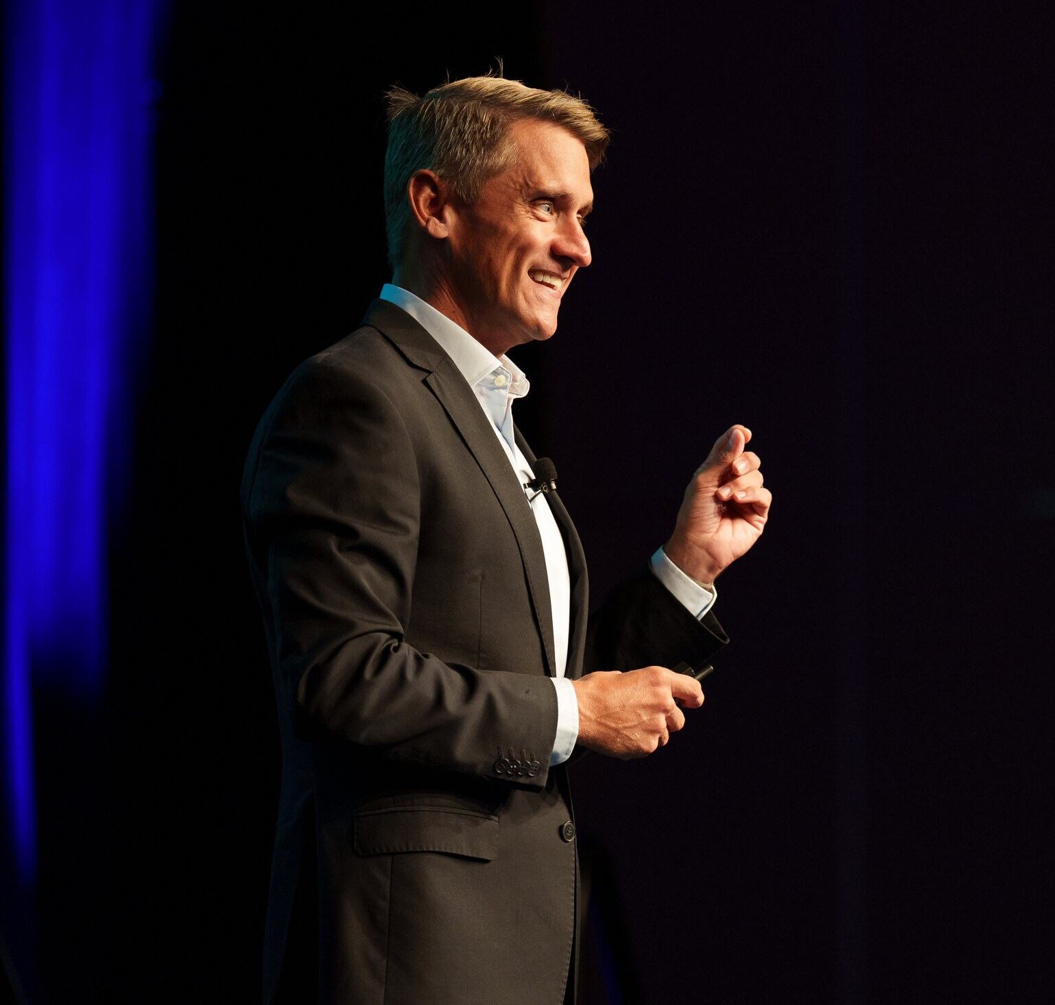 Adam Franklin delivering an AI keynote to financial advisers and wealth managers